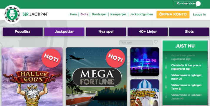 mobil casino med Sir Jackpot